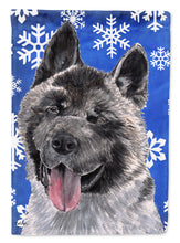 Load image into Gallery viewer, Akita Winter Snowflakes Holiday Flag Canvas House Size SC9481CHF