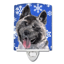 Load image into Gallery viewer, Akita Winter Snowflakes Holiday Ceramic Night Light SC9481CNL