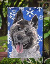 Load image into Gallery viewer, Akita Winter Snowflakes Holiday Garden Flag – Decorative Outdoor Yard Flag SC9481GF
