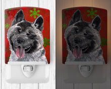 Load image into Gallery viewer, Akita Red Snowflakes Holiday Christmas Ceramic Night Light SC9482CNL