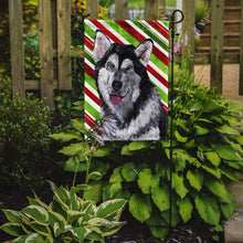 Load image into Gallery viewer, Alaskan Malamute Candy Cane Holiday Christmas Garden Flag – Decorative Outdoor Yard Flag SC9490GF