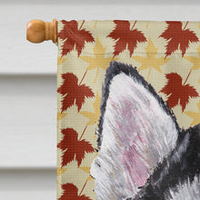 Load image into Gallery viewer, Alaskan Malamute Fall Leaves Flag Canvas House Size SC9495CHF