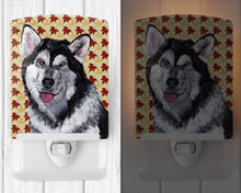 Load image into Gallery viewer, Alaskan Malamute Fall Leaves Ceramic Night Light SC9495CNL