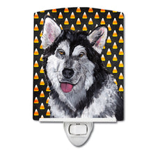 Load image into Gallery viewer, Alaskan Malamute Candy Corn Halloween_x000B_ Ceramic Night Light SC9496CNL