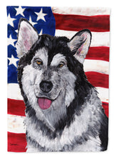 Load image into Gallery viewer, Alaskan Malamute USA Patriotic American Flag Flag Canvas House Size SC9497CHF