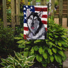 Load image into Gallery viewer, Alaskan Malamute USA Patriotic American Flag Garden Flag – Decorative Outdoor Yard Flag SC9497GF