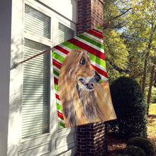 Load image into Gallery viewer, Afghan Hound Candy Cane Holiday Christmas Flag Canvas House Size SC9498CHF