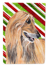 Load image into Gallery viewer, Afghan Hound Candy Cane Holiday Christmas Flag Canvas House Size SC9498CHF