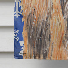 Load image into Gallery viewer, Afghan Hound Winter Snowflakes Holiday Flag Canvas House Size SC9499CHF