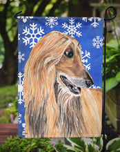 Load image into Gallery viewer, Afghan Hound Winter Snowflakes Holiday Garden Flag - Outdoor Decorative Yard Flag SC9499GF