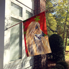 Load image into Gallery viewer, Afghan Hound Red Snowflakes Holiday Christmas  Flag Canvas House Size SC9501CHF