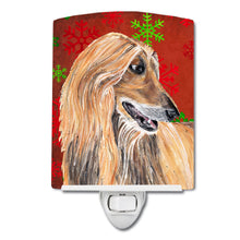 Load image into Gallery viewer, Afghan Hound Red Snowflakes Holiday Christmas  Ceramic Night Light SC9501CNL