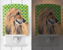 Load image into Gallery viewer, Afghan Hound St. Patrick's Day Shamrock Ceramic Night Light SC9502CNL