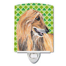 Load image into Gallery viewer, Afghan Hound St. Patrick's Day Shamrock Ceramic Night Light SC9502CNL