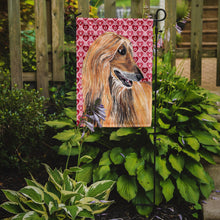 Load image into Gallery viewer, Afghan Hound Hearts Love and Valentine's Day Garden Flag – Decorative Outdoor Yard Flag SC9503GF