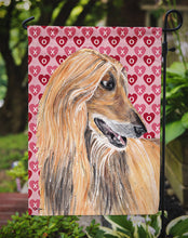 Load image into Gallery viewer, Afghan Hound Hearts Love and Valentine's Day Garden Flag – Decorative Outdoor Yard Flag SC9503GF