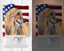Load image into Gallery viewer, Afghan Hound USA Patriotic American Flag Ceramic Night Light SC9506CNL