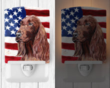 Load image into Gallery viewer, Irish Setter with American Flag Ceramic Night Light SC9510CNL