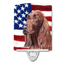 Load image into Gallery viewer, Irish Setter with American Flag Ceramic Night Light SC9510CNL