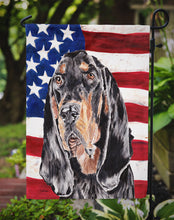 Load image into Gallery viewer, Coonhound Black and Tan USA American Flag Garden Flag – Decorative Outdoor Yard Flag