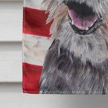 Load image into Gallery viewer, Border Terrier Mix USA American Flag Flag Canvas House Size
