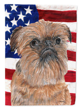 Load image into Gallery viewer, Brussels Griffon USA American Flag Flag Canvas House Size