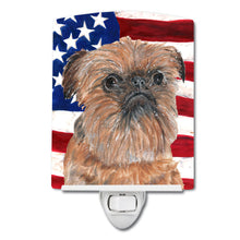 Load image into Gallery viewer, Brussels Griffon with American Flag Ceramic Night Light SC9516CNL