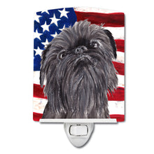 Load image into Gallery viewer, Brussels Griffon with American Flag Ceramic Night Light SC9517CNL