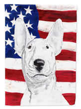 Load image into Gallery viewer, Bull Terrier USA American Flag Flag Canvas House Size