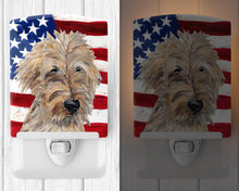 Load image into Gallery viewer, Golden Doodle with American Flag Ceramic Night Light SC9521CNL
