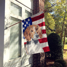 Load image into Gallery viewer, English Foxhound USA American Flag Flag Canvas House Size