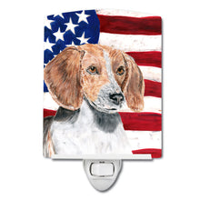 Load image into Gallery viewer, English Foxhound with American Flag Ceramic Night Light SC9523CNL
