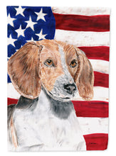 Load image into Gallery viewer, English Foxhound USA American Flag Garden Flag – Decorative Outdoor Yard Flag