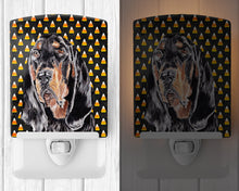 Load image into Gallery viewer, Black and Tan Coonhound  Candy Corn Halloween Ceramic Night Light SC9525CNL
