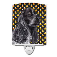Load image into Gallery viewer, Black Cocker Spaniel  Candy Corn Halloween Ceramic Night Light SC9526CNL