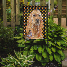 Load image into Gallery viewer, Cocker Spaniel Halloween Candy Corn Garden Flag – Decorative Outdoor Yard Flag