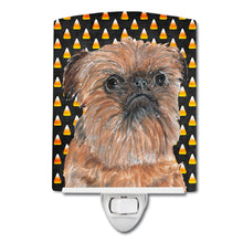 Load image into Gallery viewer, Brussels Griffon  Candy Corn Halloween Ceramic Night Light SC9530CNL