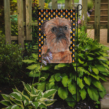 Load image into Gallery viewer, Brussels Griffon Halloween Candy Corn Garden Flag – Decorative Outdoor Yard Flag