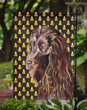 Load image into Gallery viewer, Boykin Spaniel Halloween Candy Corn Garden Flag – Decorative Outdoor Yard Flag