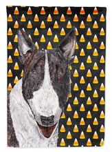 Load image into Gallery viewer, Bull Terrier Halloween Candy Corn Flag Canvas House Size