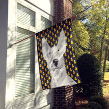 Load image into Gallery viewer, Bull Terrier Halloween Candy Corn Flag Canvas House Size