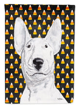 Load image into Gallery viewer, Bull Terrier Halloween Candy Corn Garden Flag – Decorative Outdoor Yard Flag
