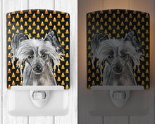 Load image into Gallery viewer, Chinese Crested Candy Corn Halloween Ceramic Night Light SC9536CNL