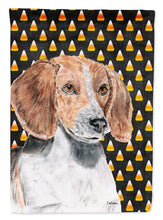 Load image into Gallery viewer, English Foxhound Halloween Candy Corn Flag Canvas House Size