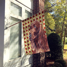 Load image into Gallery viewer, Irish Setter Fall Leaves Flag Canvas House Size