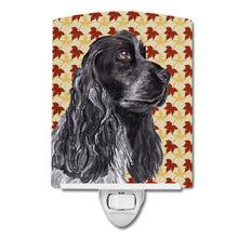 Load image into Gallery viewer, Black Cocker Spaniel Fall Leaves Ceramic Night Light SC9540CNL