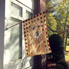 Load image into Gallery viewer, Cocker Spaniel Fall Leaves Flag Canvas House Size