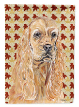 Load image into Gallery viewer, Cocker Spaniel Fall Leaves Flag Canvas House Size