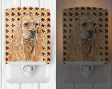 Load image into Gallery viewer, Buff Cocker Spaniel Fall Leaves Ceramic Night Light SC9542CNL
