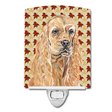 Load image into Gallery viewer, Buff Cocker Spaniel Fall Leaves Ceramic Night Light SC9542CNL